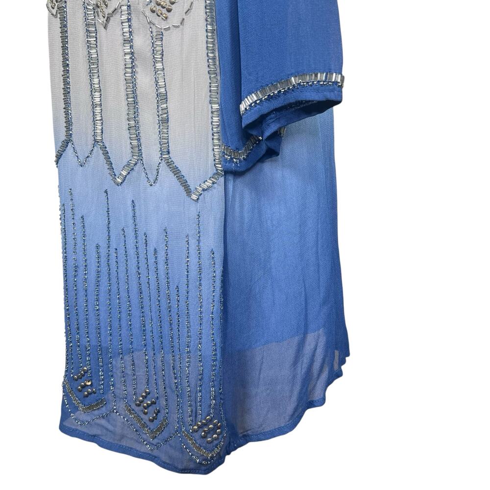 Belle Badgley Mischka Women’s Viscose Ombré Beaded Cocktail Party Dress size 10 - Picture 8 of 15